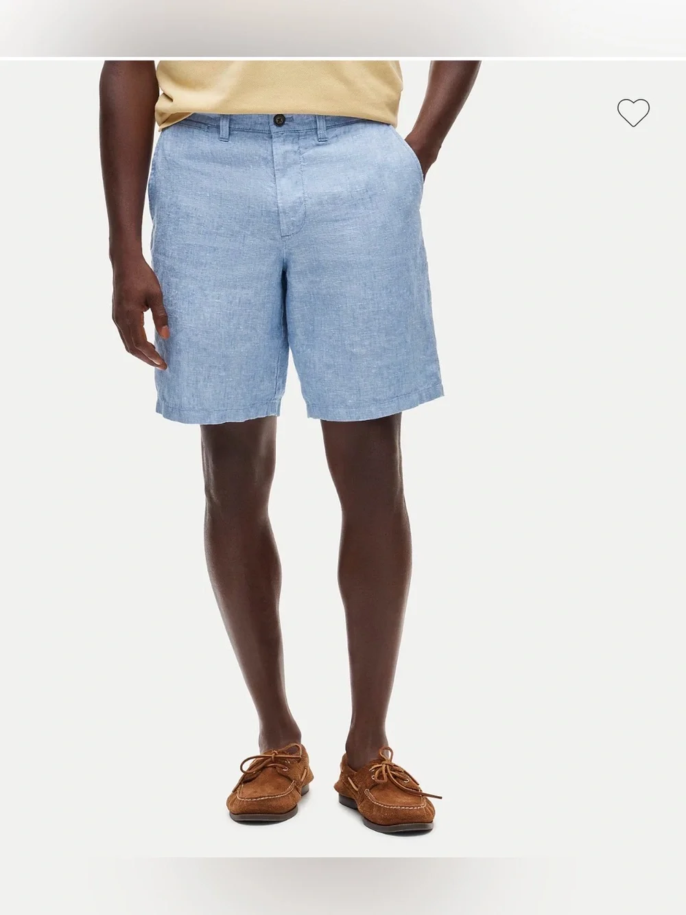 J Crew 9” Linen Blend Shorts Mens 34 Blue Khaki Chino Flat Front Pocket Casual